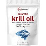 Micro Ingredients Antarctic Krill Oil 2,000MG 240 Softgels, Triple Strength, Rich In Omega-3s Epa, Dha Natural Astaxanthin, Immune System Brain Health. - Aromasız