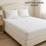 Micro Kapitone Fitted Full Kenar Yatak Koruyucu Alez - 180 x 200 cm - Beyaz
