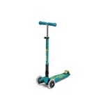 Micro Maxi Deluxe Led Işıklı Katlanabilir 3 Tekerlekli 5-12 Yaş Çocuk Scooter - Yeşil