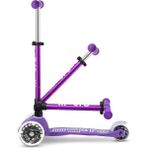 Micro Mini Deluxe Foldable 3 Tekerlekli Scooter Led Mor