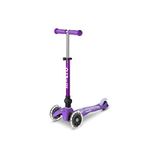 Micro Mini Deluxe Işıklı Katlanabilir 3 Tekerlekli 2-5 Yaş Mini Çocuk Scooter - Mor