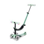 Micro Mobility Micro Mini2Grow Deluxe Magic LED Scooter, cam elyaf takviyeli plastik, küçük çocuklar için nane renginde, MMD357