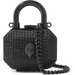 Micro Top Handle Clutch Bag 15X10 cm Zincirli Mini Portföy ve Wristlet Çanta - Siyah