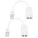 Micro Traders 2 adet USB ses kartı adaptörü 7.1 kanal harici ses adaptörü Stereo ses kartı dönüştürücü 3.5mm AUX mikrofon jakı ahududu Pi ile uyumlu
