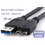Micro USB 3.0 HDD Harddisk Yüksek Hız Şarj Data Kablosu 30 cm