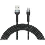 Micro USB File Örgü Kablo 3m - Siyah