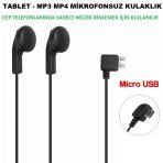 Micro Usb Kulaklık Tablet Ve Mp3 Mp4 Kulaklık Mikrofonsuz (2 Yıl Garantili) Kargo Bedava Ceptelb023347