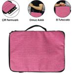 Microcase 10 11 inch Tabletler için Omuz Askılı ve El Tutacaklı Universal Sleeve Taşıma Çantası - Pembe AL3068