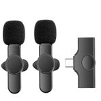 Microcase 2li Type-C Profesyonel Wireless Kablosuz Röportaj Yaka Mikrofonu Lavalier - AL3009