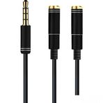 Microcase 3.5 mm Çift Çıkışlı Kulaklık Çoğaltıcı Kablo - 35 cm Siyah - Model No AL2312