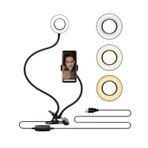 Microcase 3 Işık Modlu Masaüstü Ring Light Telefon Tutuculu Işık USB Girişli Vlog ve Yayın Işığı - AL5208