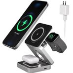 Microcase 3in1 15W Katlanır Manyetik ABS + PC Kasa Kablosuz Şarj Cihazı - AL5262