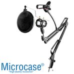 Microcase 3in1 Hareketli Tasarım Profesyonel Mikrofon Standı + Pop Filtre + Telefon Tutucu - AL2552