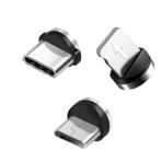 Microcase 3in1 Yuvarlak Manyetik Mıknatıslı Şarj Kablosu Ucu Lightning Type-C Micro USB-AL4637