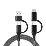 Microcase 4in1 PD 60W Lightning Type-C USB Hızlı Şarj ve Data Kablosu Örgülü 100 cm - AL3787