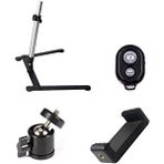 Microcase 4in1 Ürün Çekim Standı Tripod + Bluetooth Kumanda + Telefon Tutucu Başlık + 360 Döner Başlık Adaptör - SİYAH AL4811 Siyah