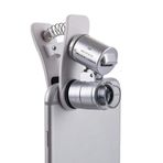 Microcase 60x Mini Cep Telefonu için Mandallı Mikroskop UV Ledli Cam Büyüteç - MMK102