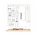 Microcase Ahşap Tabanlı Masaüstü Kolye Küpe Bileklik Takı Aksesuar Organizer Standı AL5462 (Beyaz)