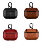 Microcase Airpods 3. Nesil Kulaklık ve Şarj Ünitesi için Deri Desenli Askılı Kılıf - AL3843 (Kırmızı)