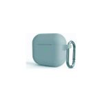 Microcase Airpods 3. Nesil Kulaklık ve Şarj Ünitesi için Silikon Kılıf Açık Mavi-AL2830