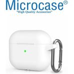 Microcase Airpods 3. Nesil Kulaklık ve Şarj Ünitesi için Silikon Kılıf Beyaz-AL2830