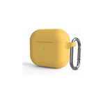 Microcase Airpods 3. Nesil Kulaklık ve Şarj Ünitesi için Silikon Kılıf Sarı-AL2830