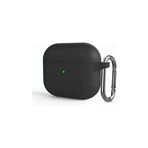 Microcase Airpods 3. Nesil Kulaklık ve Şarj Ünitesi için Silikon Kılıf Siyah-AL2830