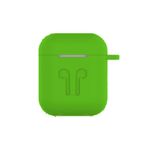 Microcase Airpods Kulaklık ve Şarj Ünitesi için Silikon Kılıf + Kulaklık Askılık + Çengel - Yeşil