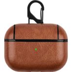 Microcase Airpods Pro Kulaklık ve Şarj Ünitesi Deri Kılıf - Kahverengi
