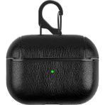 Microcase Airpods Pro Kulaklık ve Şarj Ünitesi Deri Kılıf - Siyah