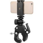 Microcase Aksiyon Kameralar Için Bisiklet Gidon Klips + Telefon Başlık - AL2706 - Standart - Siyah