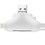 Microcase Al2743 Beyaz Type-c Lightning Micro Usb Telefonlar İçin Flash Disk Adaptör