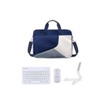 Microcase Apple iPad A16 11. Nesil 2025 Macbook Çantası+Türkçe BT Klavye+Mouse+Tablet Standı Beyaz AL5164