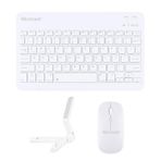 Microcase Apple iPad Air 11 (2024) ile Uyumlu Türkçe Bluetooth Klavye+Mouse+Tablet Standı Beyaz AL5166