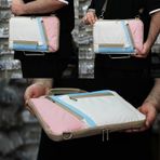 Microcase Apple iPad Air 11 2024 Uyumlu Tablet Çanta+Türkçe Bluetooth Klavye +Mouse+ Standı - Pembe AL4382 (Pembe)