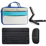Microcase Apple iPad Air 11 M3 (2025) ile Uyumlu Tablet Çanta+Bluetooth Klavye+Mouse+Tablet Standı SIYAH-AL4840