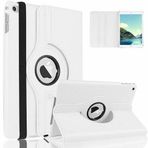 Microcase Apple İpad Air 2 360 Döner Standlı Deri Kılıf Beyaz