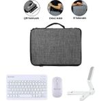 Microcase Apple iPad Pro 11 (2024) Gri Çanta + Türkçe Bluetooth Klavye + Mouse + Standı - Beyaz AL5163