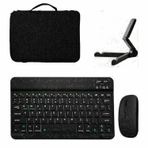 Microcase Apple iPad Pro 11 2024 Tablet için Çanta +Türkçe Bluetooth Klavye+Mouse+Tablet Standı-Siyah AL8126