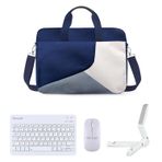 Microcase Apple iPad Pro 11 2025 için Macbook Çantası+Türkçe Bluetooth Klavye+Mouse+Tablet Standı Beyaz AL5164