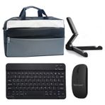 Microcase Apple iPad Pro 13 2025 ile Uyumlu Tablet Çanta+Bluetooth Klavye+Mouse+Tablet Standı SIYAH-AL4840 - Gri - Siyah - Beyaz