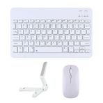 Microcase Apple iPad Pro 13 2025 ile uyumlu Türkçe Bluetooth Klavye+Mouse+Tablet Standı Beyaz AL5166