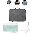 Microcase Apple iPad Pro 13 2025 Tablet Uyumlu Gri Çanta + Türkçe Bluetooth Klavye +Mouse + Standı - Yeşil AL5161