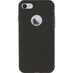 Microcase Apple iPhone 8 Köşeli Sert Rubber Tempered Cam + Siyah Kılıf