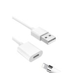 Microcase Apple Pencil Uzatma Adaptör Kablo 8 Pin To USB - Beyaz AL4074