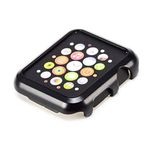 Microcase Apple Watch 38 mm seri 1 2 3 Slim Sert Rubber Çerçeve Koruma Kılıfı - SİYAH