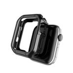 Microcase Apple Watch 7 41 mm Önü Açık Armor Parlak Silikon Kılıf - Siyah