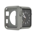 Microcase Apple Watch 7 41 Mm Önü Açık Mat Silikon Kılıf - Gri