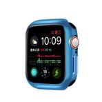 Microcase Apple Watch 7 41 Mm Önü Açık Parlak Silikon Kılıf -Mavi