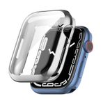 Microcase Apple Watch 7 41 Mm Önü Kapalı Silikon Kılıf - Gümüş